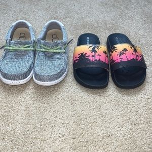 Hey Dude shoes & Old Navy Sandals (little kids 12)
